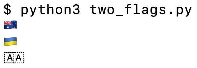 Output of two_flags.py